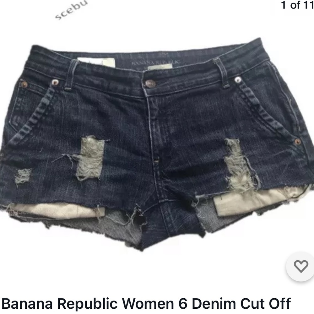 Banana Republic cut off Destroy jeans shorts raw 6